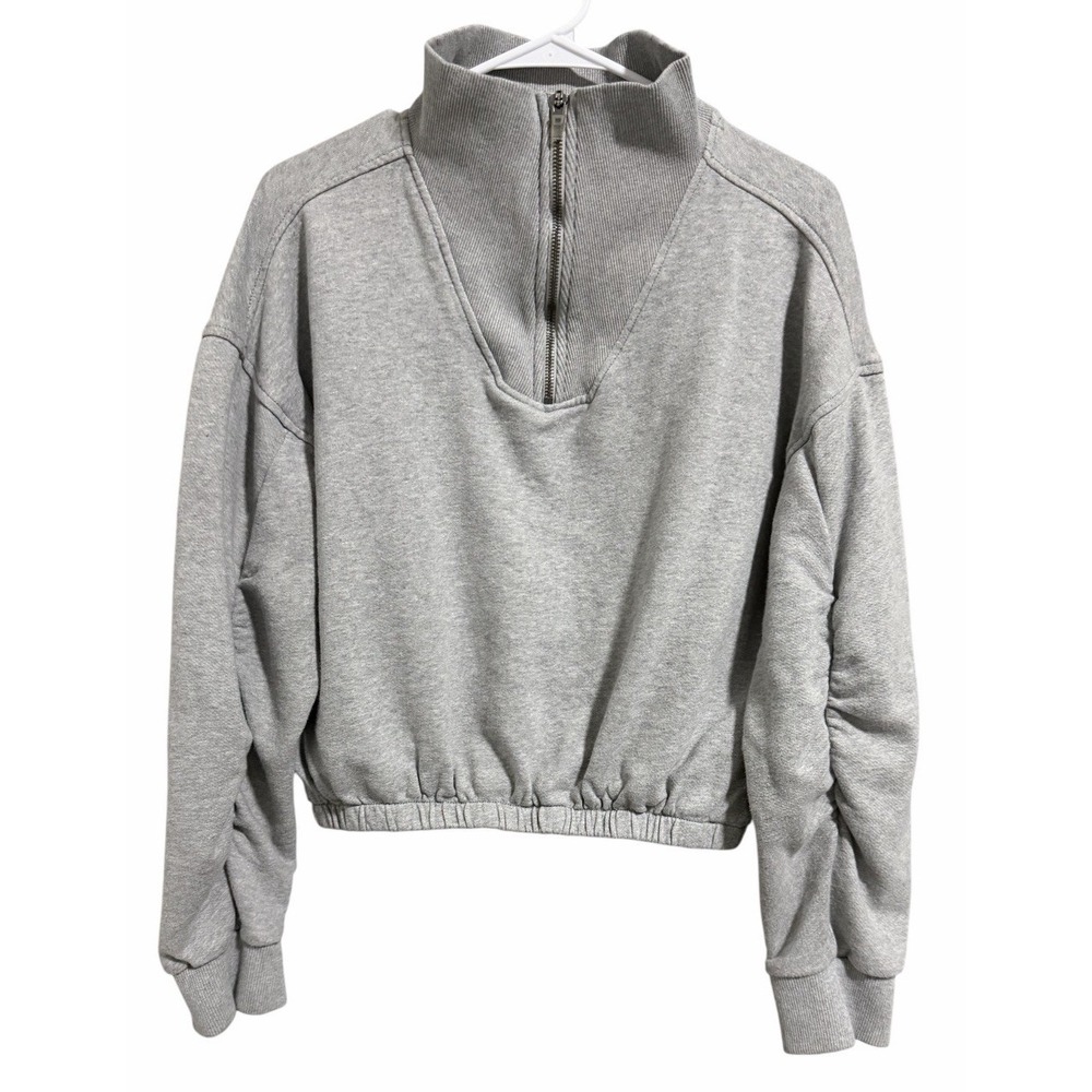Free People‎ Movement Valley Girl Quarter Zip Sweatshirt Gray Women's Size Small